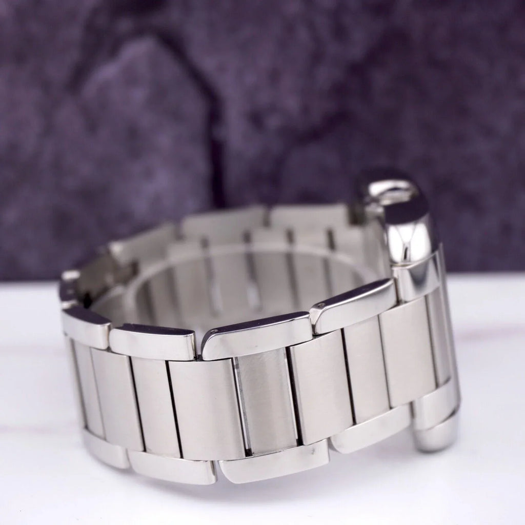 Stainless Anglaise Watch Tank by 37mm Silver Cartier 49mm 3507 Steel Mens Dial