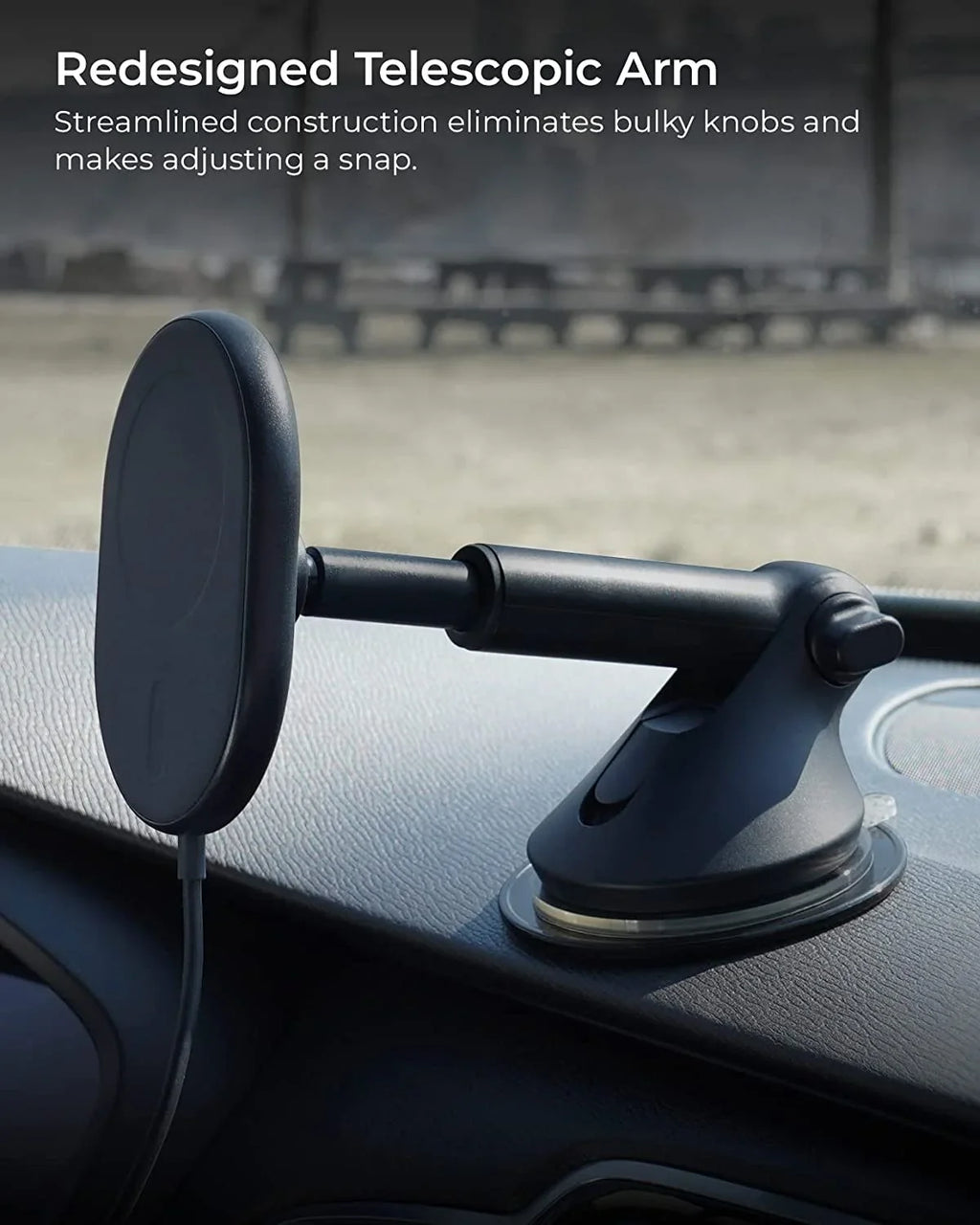 Charging Mount, Fits & Wireless Dash Black, Windshield Magnetic MagSafe iOttie Velox Plastic