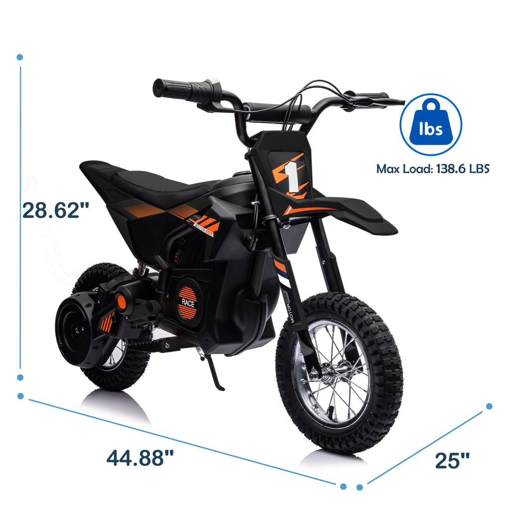 Dirt JoyWheels 13 Boys Child Black Motor Ages Bike, Years 13mph, Electric 24V +, Motorcycle Toy Bike,