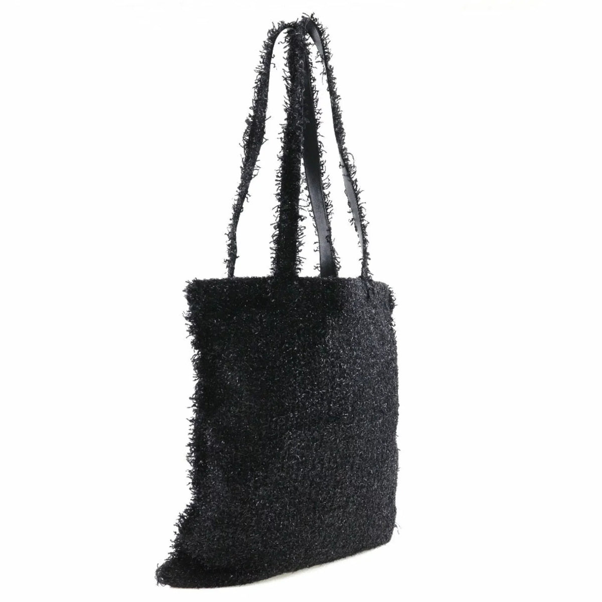 Cocomark Chanel Robot (Good) Hardware Pre-Owned Unisex Bag Black/Silver Tweed Tote A94646