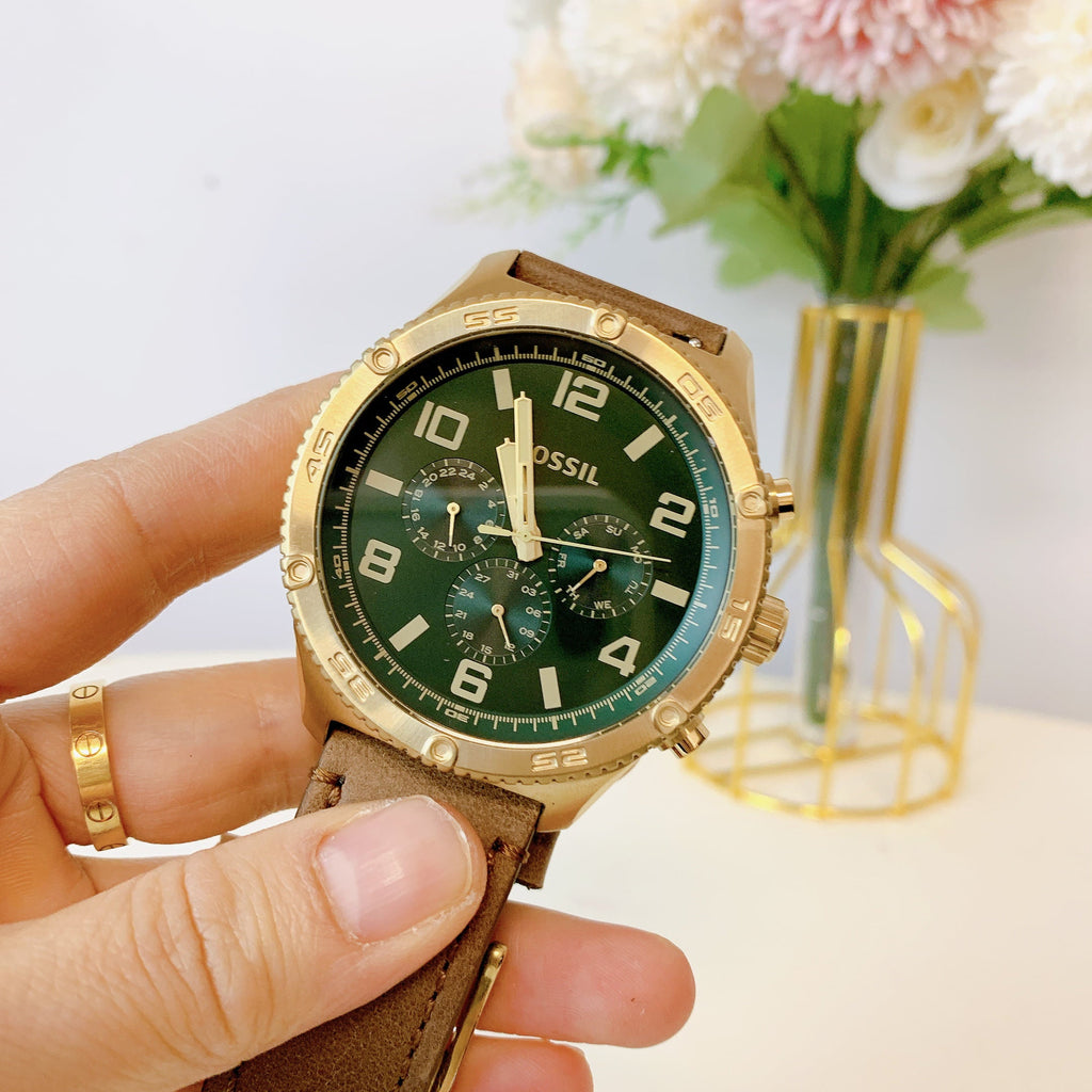 Watch Fossil Leather Brox Medium BQ2742 Multifunction Brown