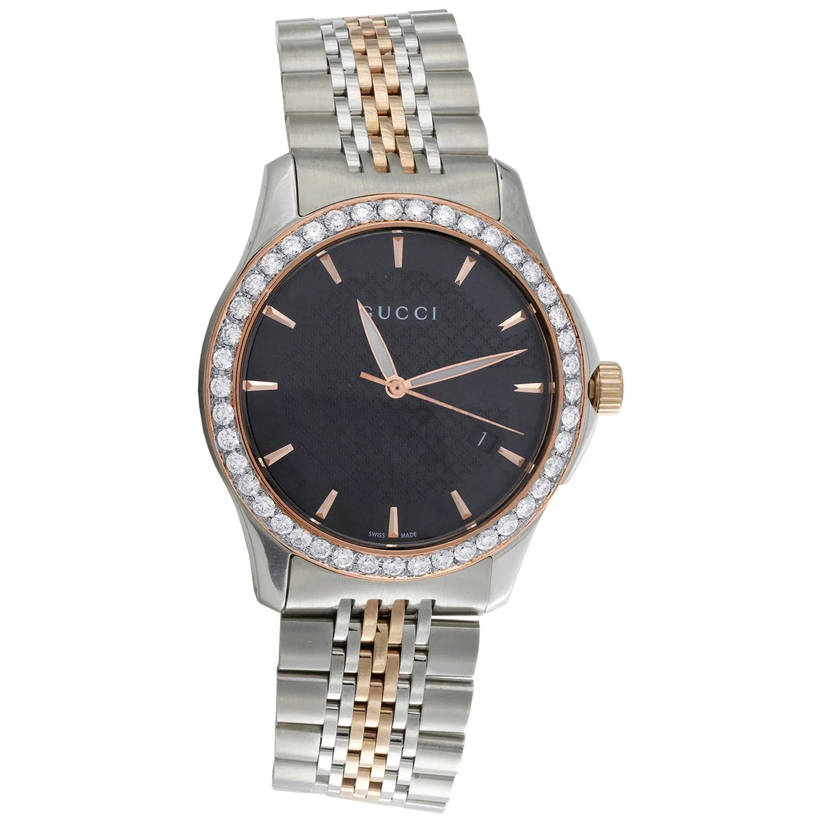 / Watch Diamond Tone Ya126410 Rose . 38mm G-Timeless Steel S. Gucci Two 2