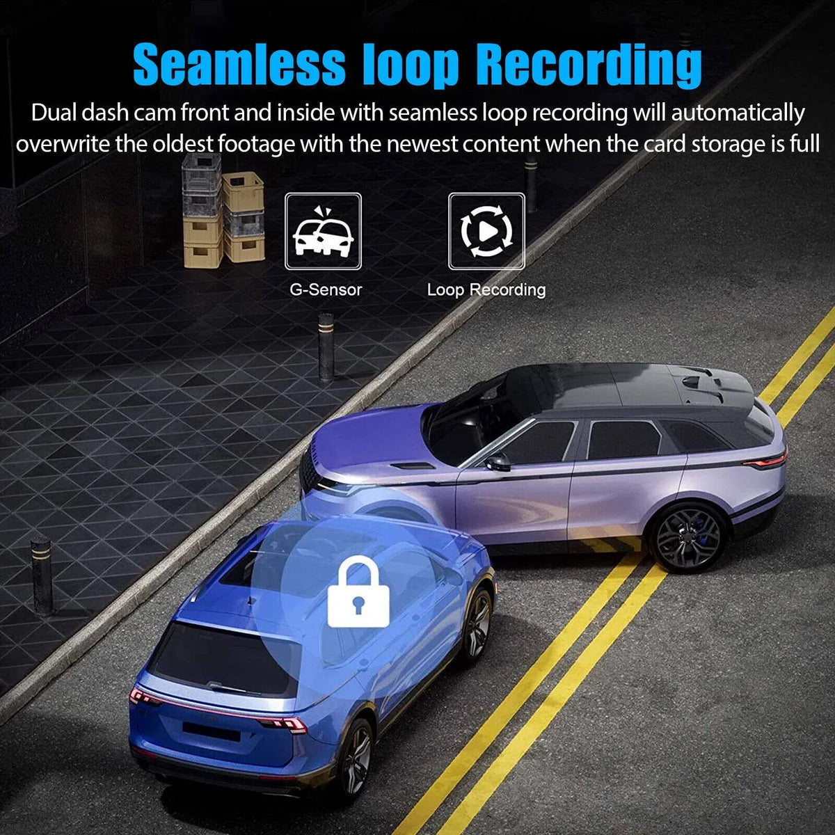 Dual Lens Video Recorder Cam Camera Dash G-sensor Front/Rear/Inside 1080P Car