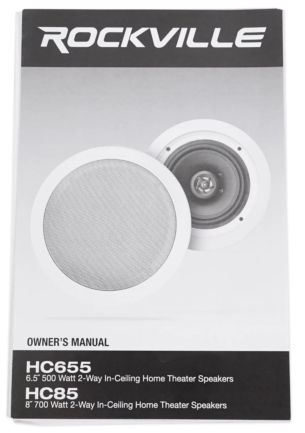 Speakers+Wall Ceiling Stereo+8 4-Room Controls Rockville Home White 8" Kit Audio