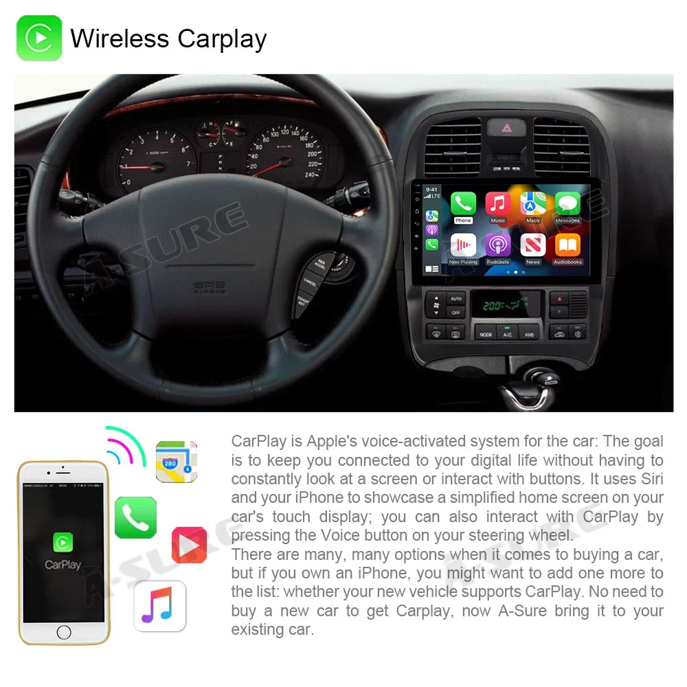 Sonata for CarPlay Car 11 Android Player Wireless 2+32G Srereo Hyundai 2001-2005
