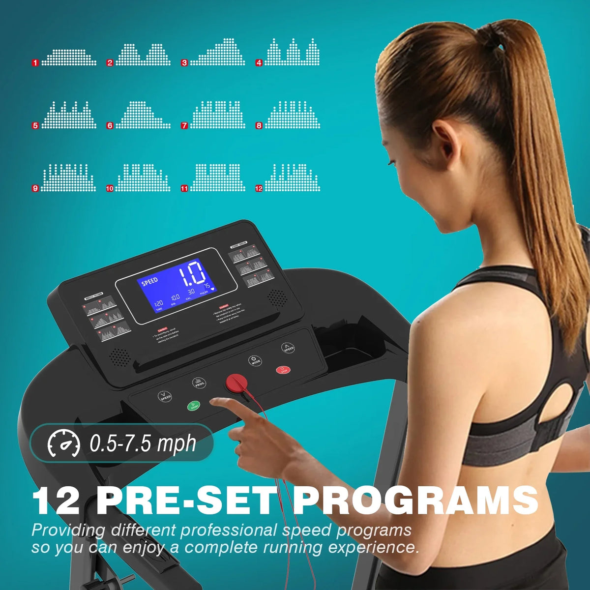 2.5HP Multi-function Electric with Treadmill Gym 250 Motor Treadmill for Home Capacity Foldable
