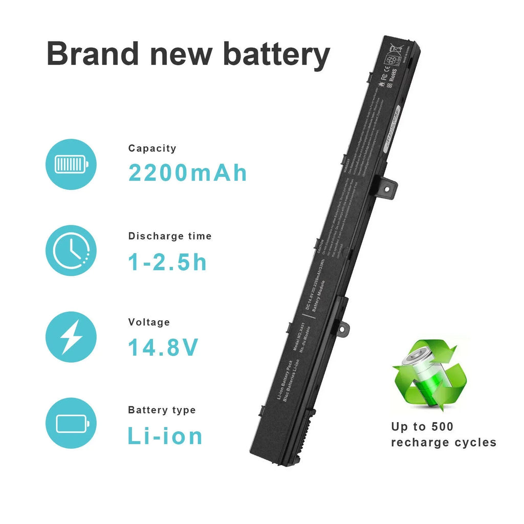 Battery A31N1319 D550 A41N1308 Asus X551MA X551 X551M X551C for 14.8V X551CA