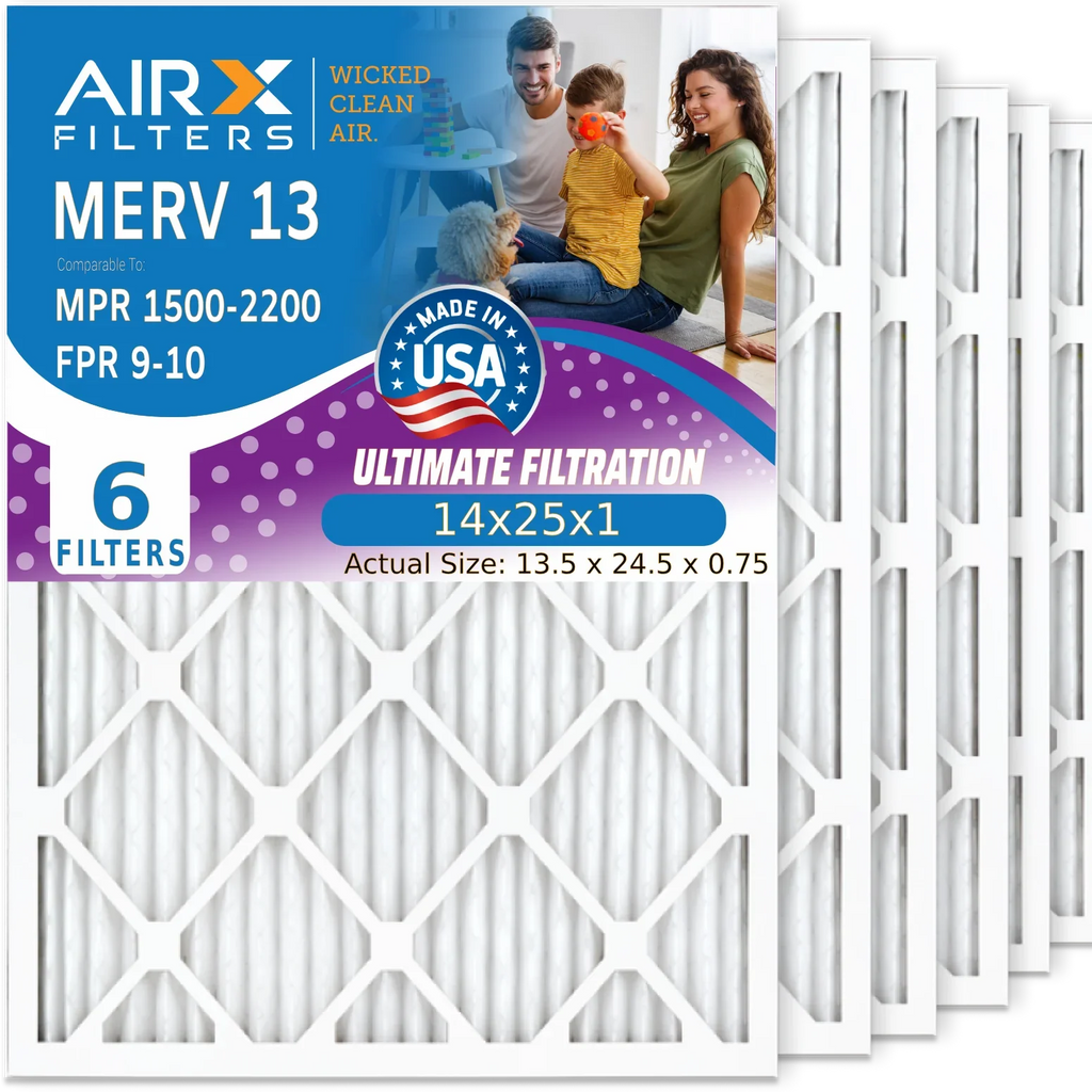 6 1500 . Electrostatic Conditioner 14x25x1 13 Premium to & by Comparable Pleated Filters Filter Air 9 14x25x1 Filter Pack Made Air 2200 - Furnace