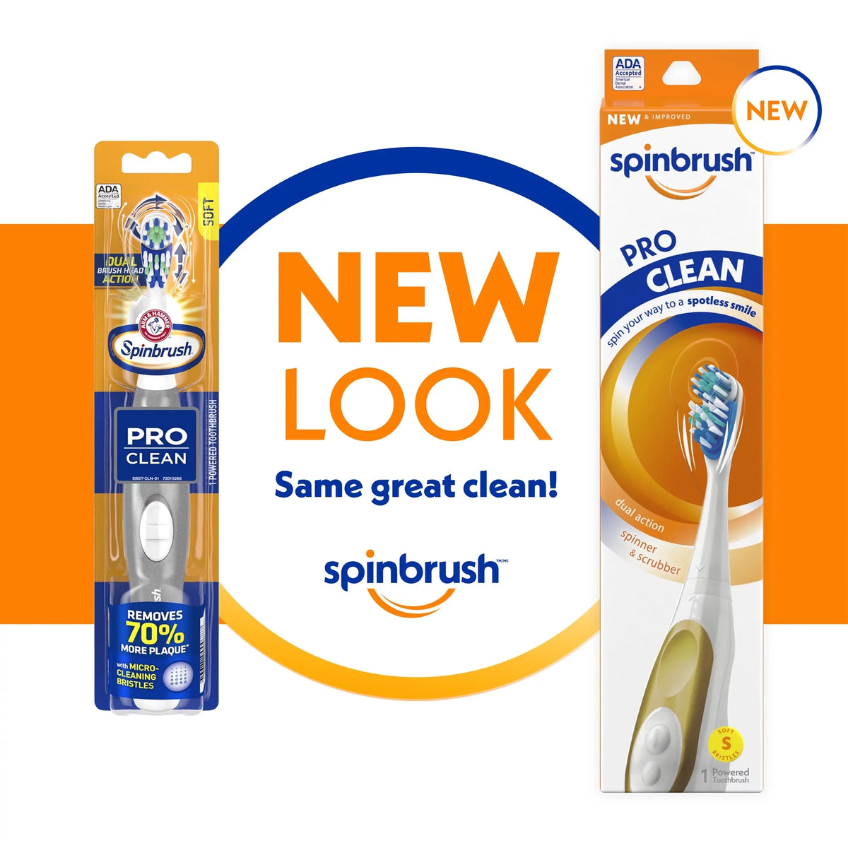Each Spinbrush Soft Arm - 6 in Hammer Replacement Pro Heads & 2 Brush Clean Pack
