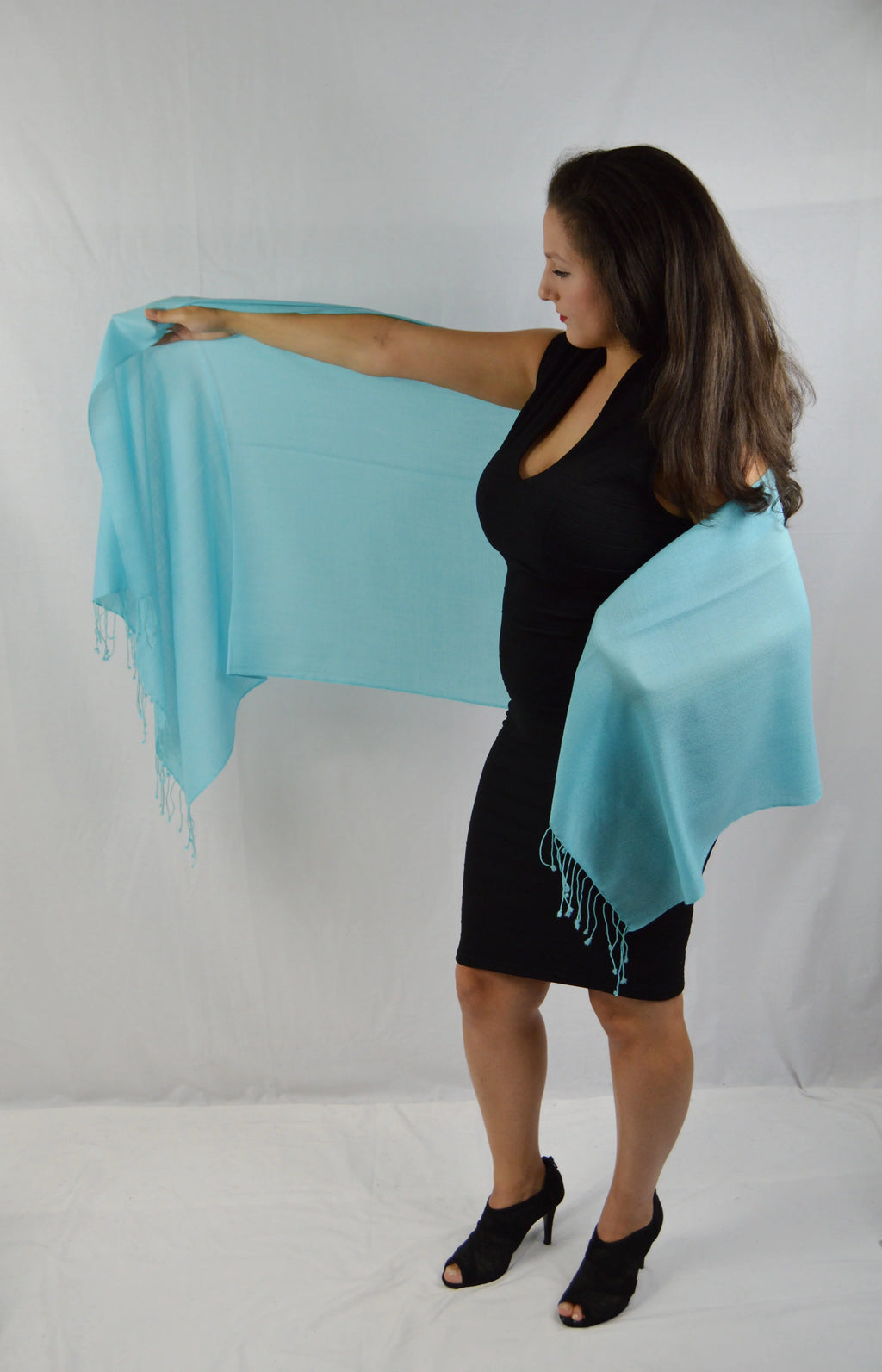 Fancy Regular (Tiffany Shawl/Evening Pashmina Shawl/Light Shawl/Scarf/Scarves Shawl/Moisture Shawl) Shawl/Pashmina Blue Shawl/Summer weight Shawl/Sheer