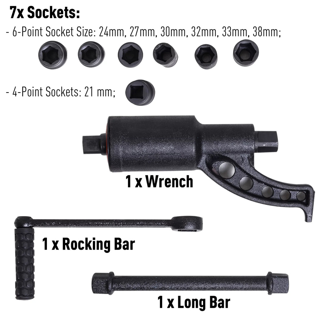 Socket Torque Labor W/7 Lug Nut Multiplier Set Cr-V Wrench Saving