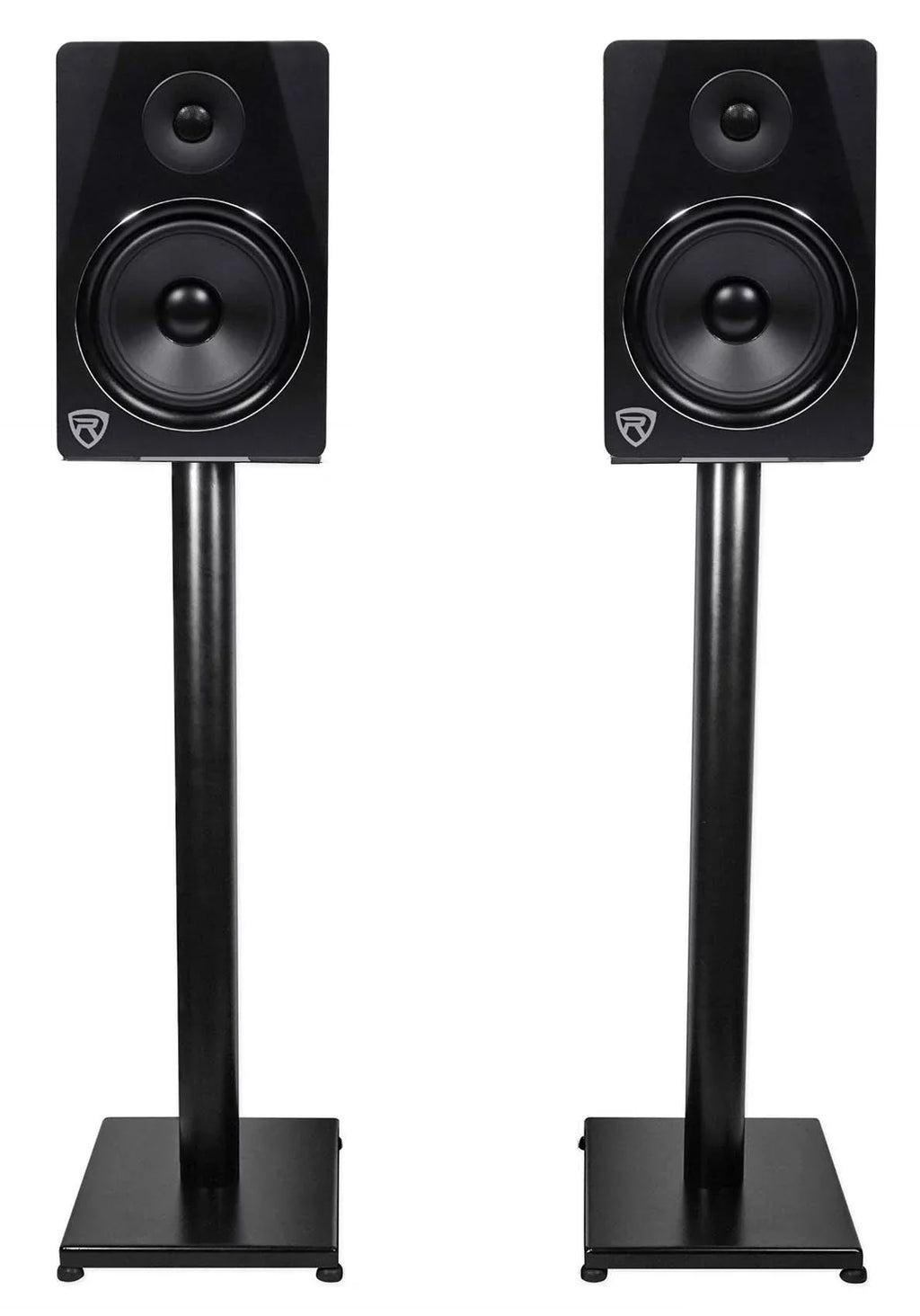 Bookshelf Studio Speaker Black Steel Monitor Stands and Rockville - 29" Pair RS29B