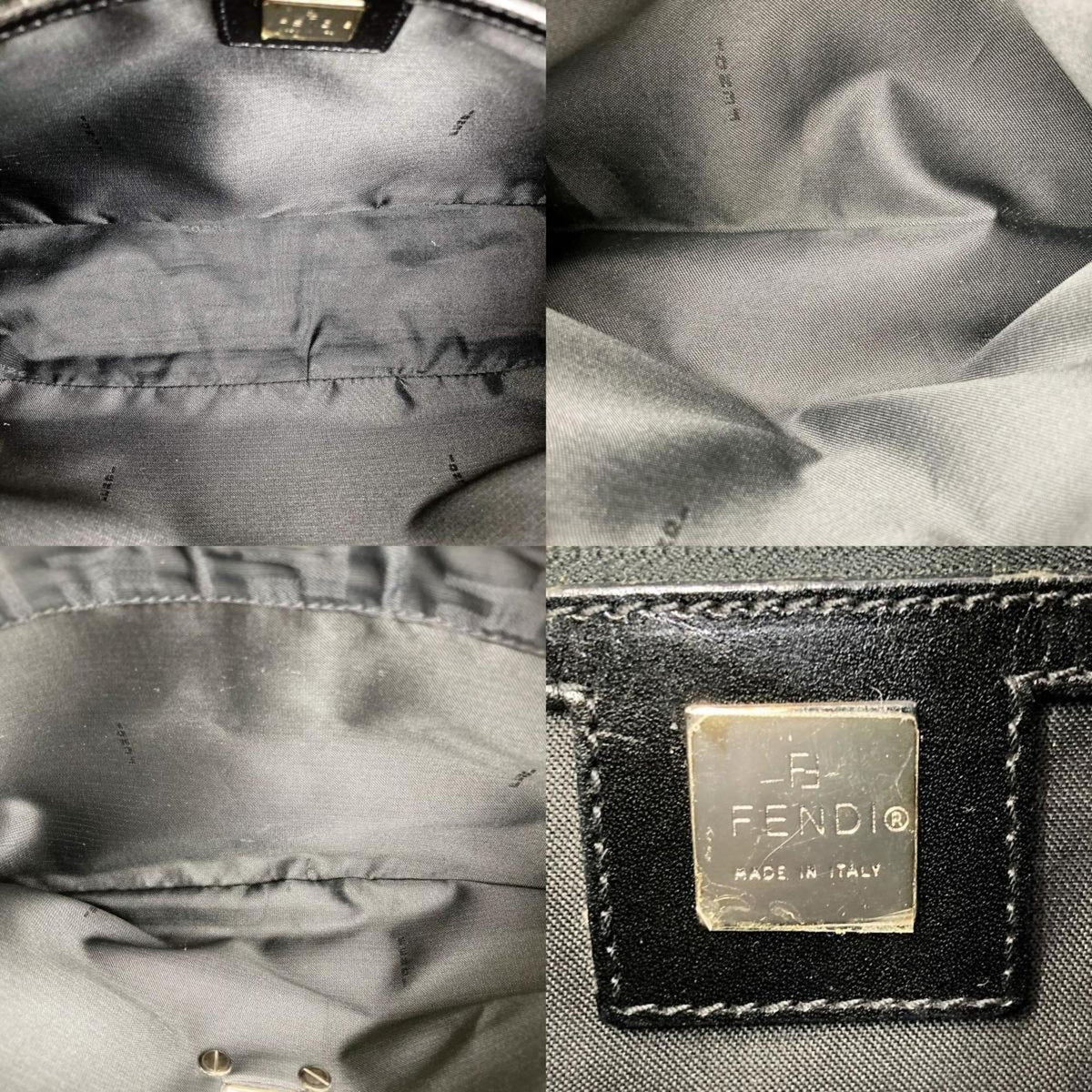 bag (Good) ladies black Pre-Owned nylon canvas 15786 handbag tote Zucca pattern