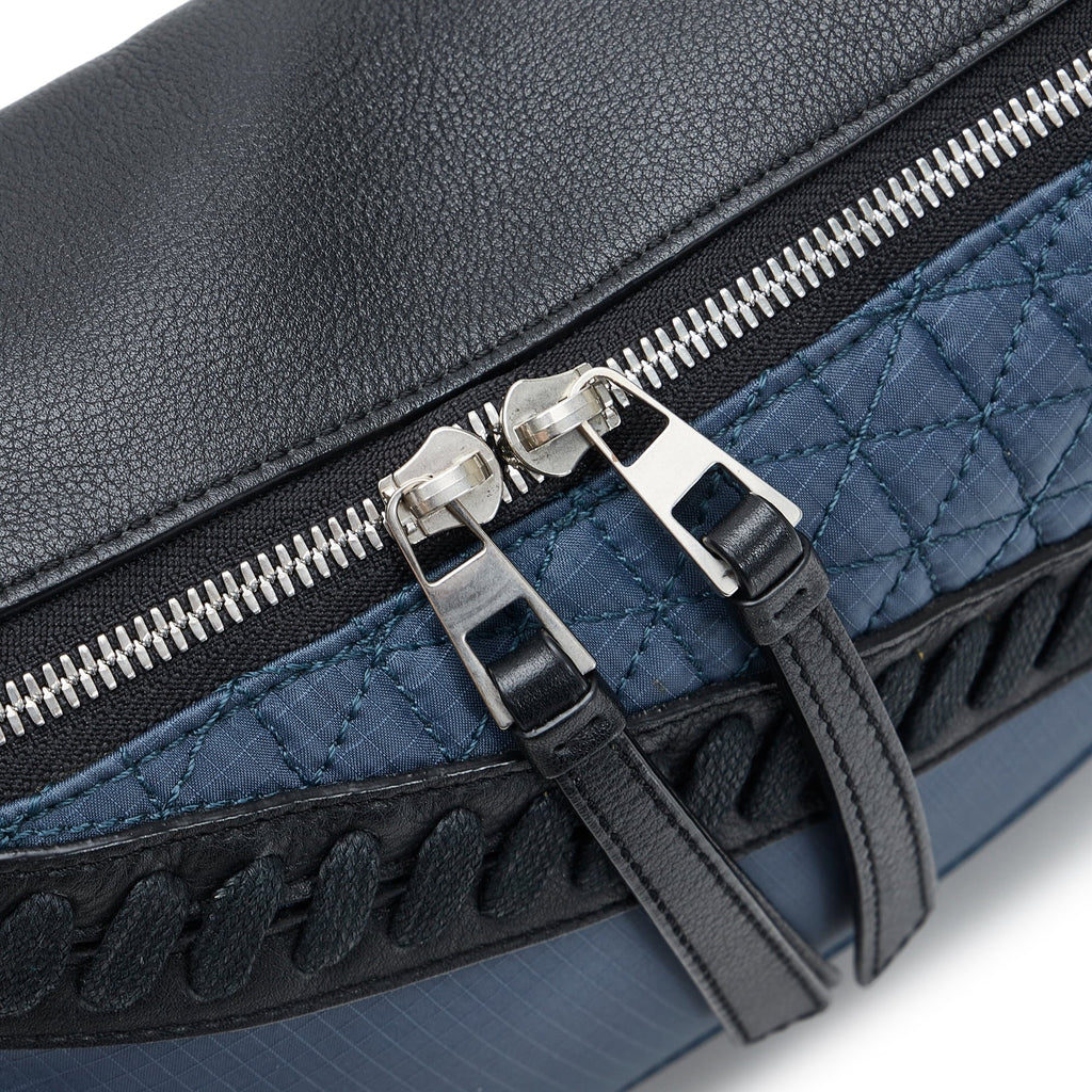 (Good) Authenticated Blue Nylon Fabric Puzzle Belt Unisex Pre-Owned Bag