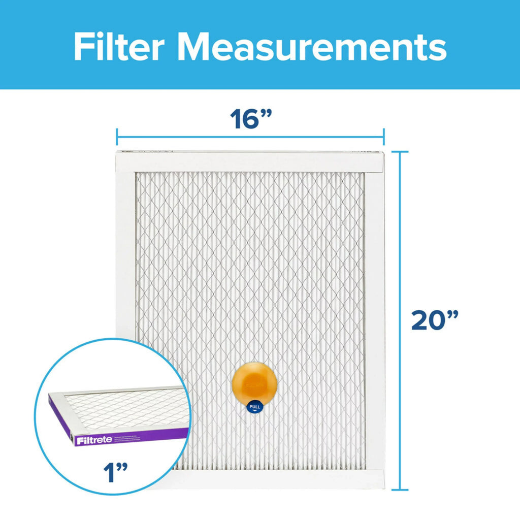 Viruses, & and 1500 4 Bacteria Air Virus Bacteria, 12, Allergen, 16x20x1, Filtrete by , Filter, Captures Filters 3M, Smart Furnace Allergens,