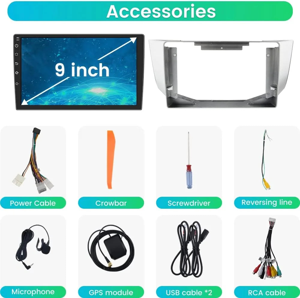 Stereo /Wired 12 2003-2009,Android Car Radio Lexus + with Support for Car //WiFi/, Android 32GB Carplay RX350 Toyota RX300 RX330 Auto 2GB Harrier Lexus RX400H
