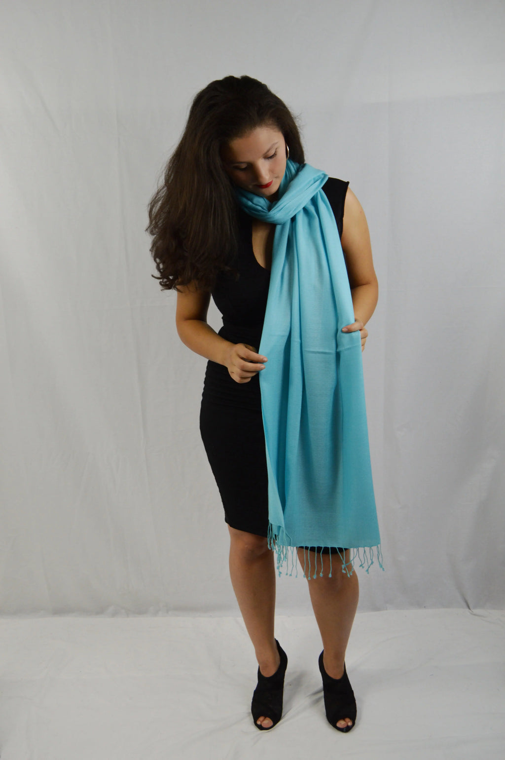 Fancy Regular (Tiffany Shawl/Evening Pashmina Shawl/Light Shawl/Scarf/Scarves Shawl/Moisture Shawl) Shawl/Pashmina Blue Shawl/Summer weight Shawl/Sheer