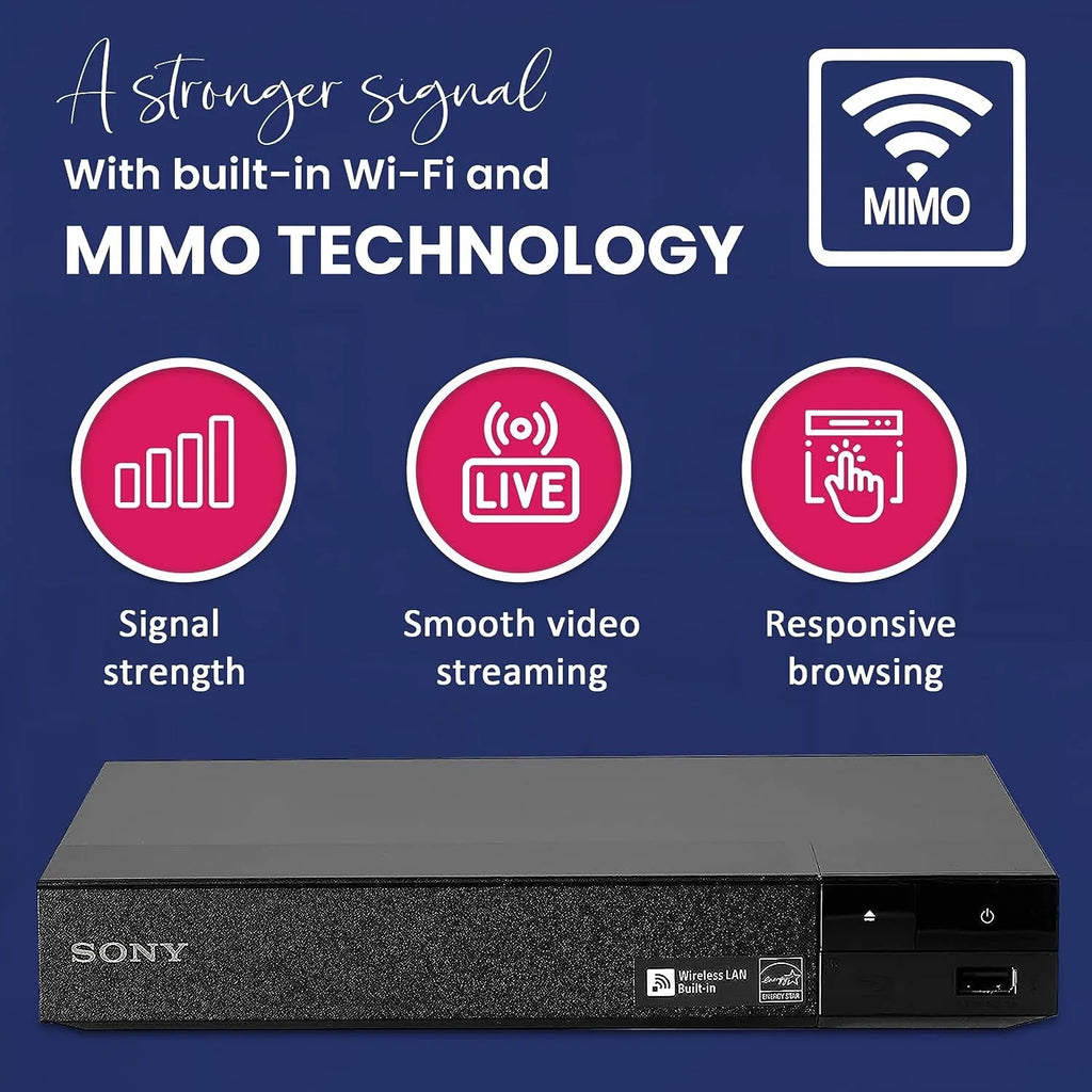 Remote Lens Sony - + Netflix, Wi-Fi Cable with -S3700 Tube W/Ethernet Disc High-Speed You Player Built-in NeeGo NeeGo Blu-Ray + Cleaner Control