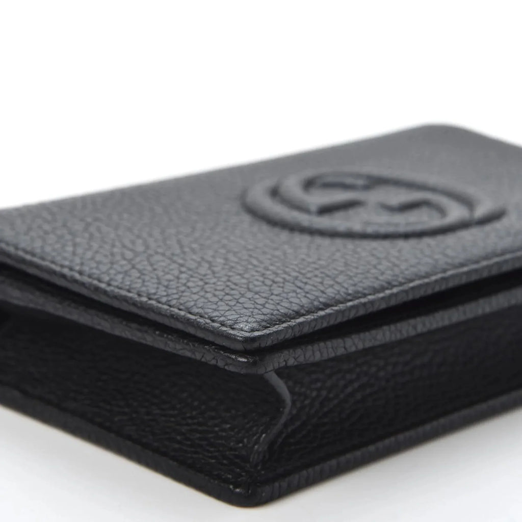 Cross on Gucci Bag Soho Leather Wallet Chain Body Black