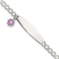 925 Enameled Flower Women Polished Sterling Bracelet Auriga Silver 6inch for