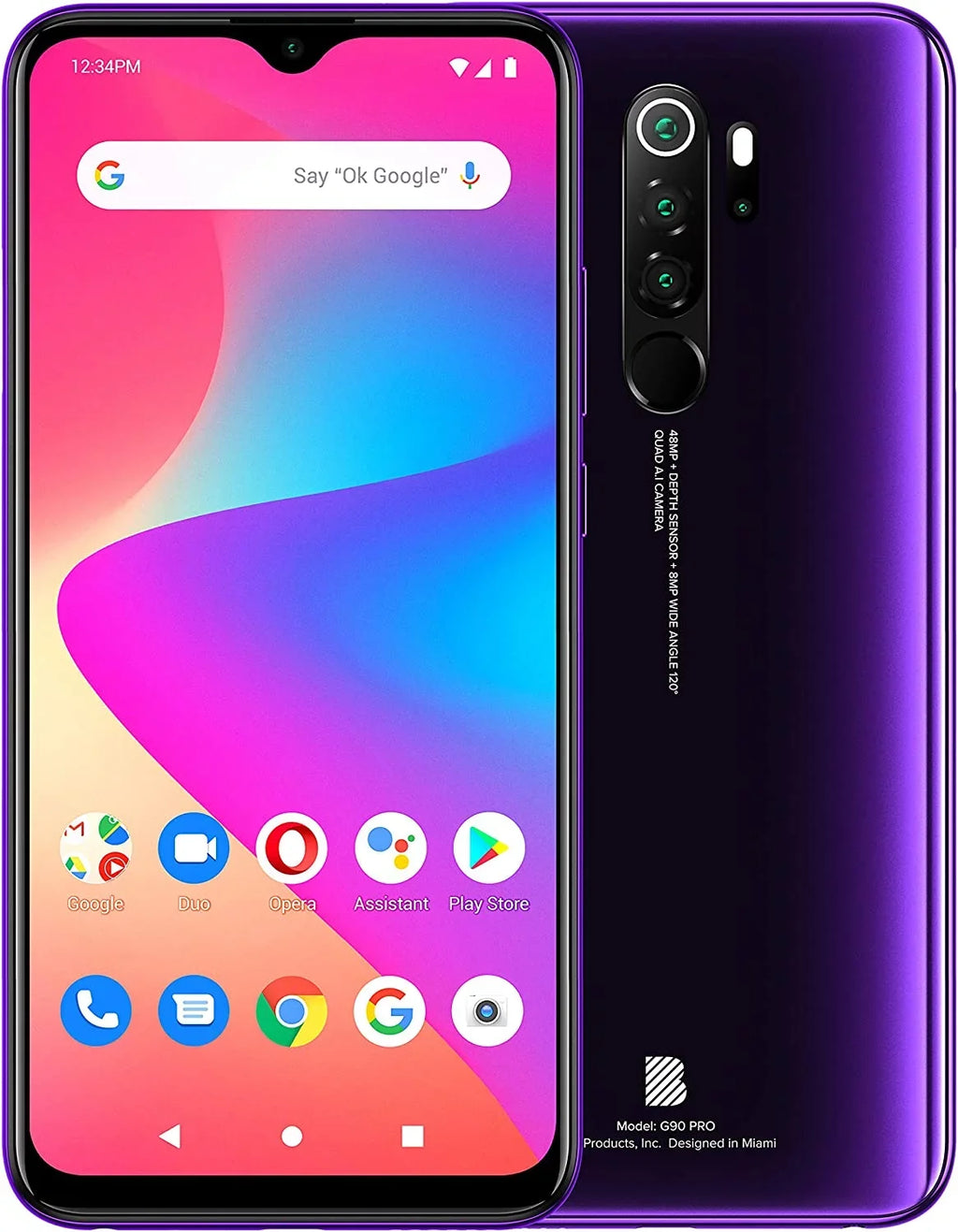 Android Haze 128GB Pro G90 Purple G0370WW Unlocked - Smartphone