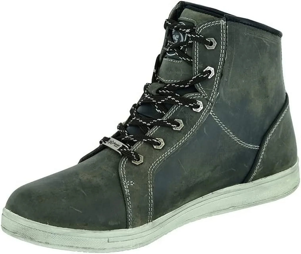 with Grain Shoes Boots – Men’s Full Smart Rubber Outsole Leather Lace-up & Closure Motorcycle Daniel Moistureproof Lightweight