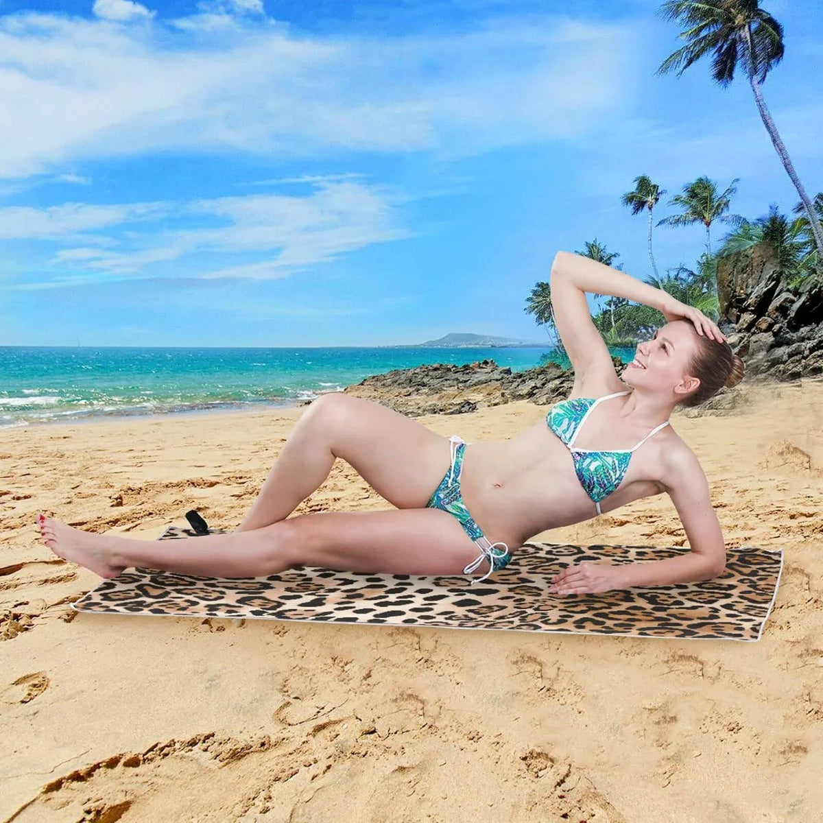 Towel Leopard Print 30”X60” Shower Thin Bestwell Microfiber Pool Towel, Towel Oversized Dry Lightweight Sand Quick Yoga Swim Blanket, Multipurpose Bath Towel Free Beach