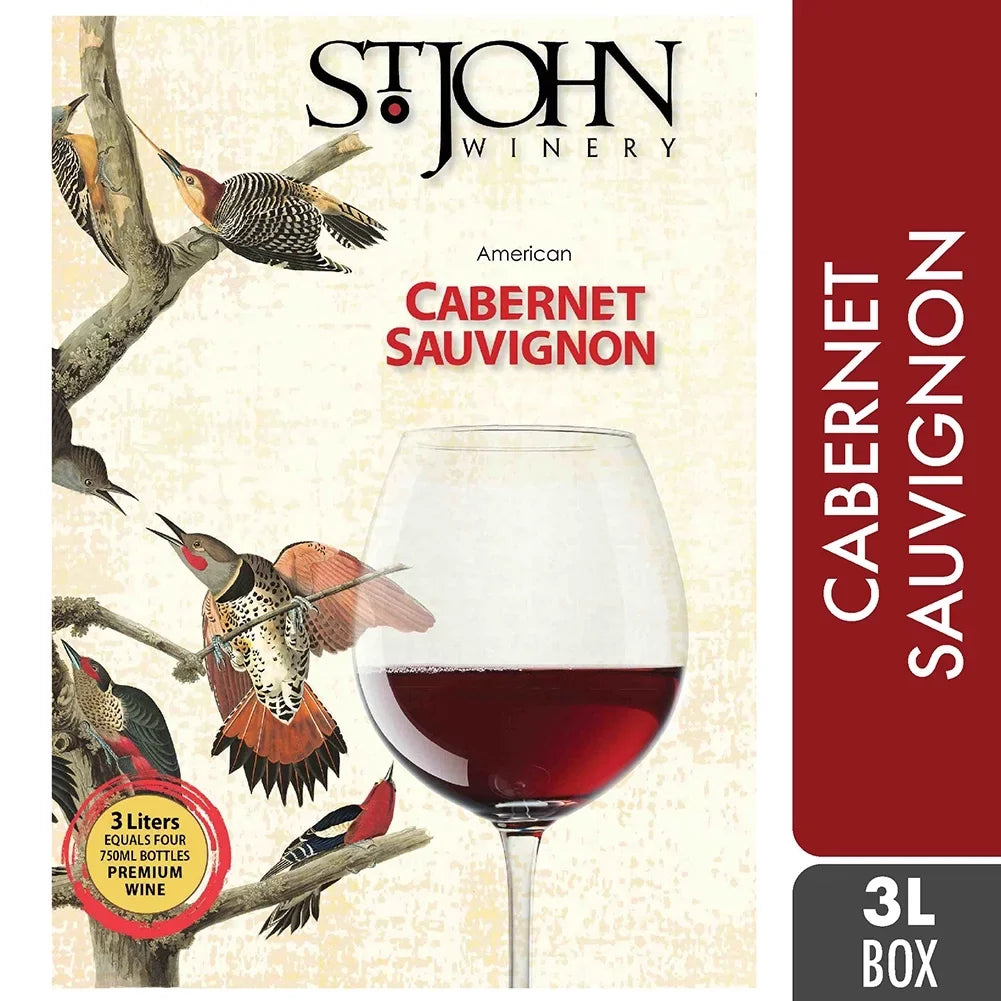 Each 13.5% Winery Red , Wine, John Servings-150ml -20 St. Sauvignon Cabernet Box Arkansas, 3L