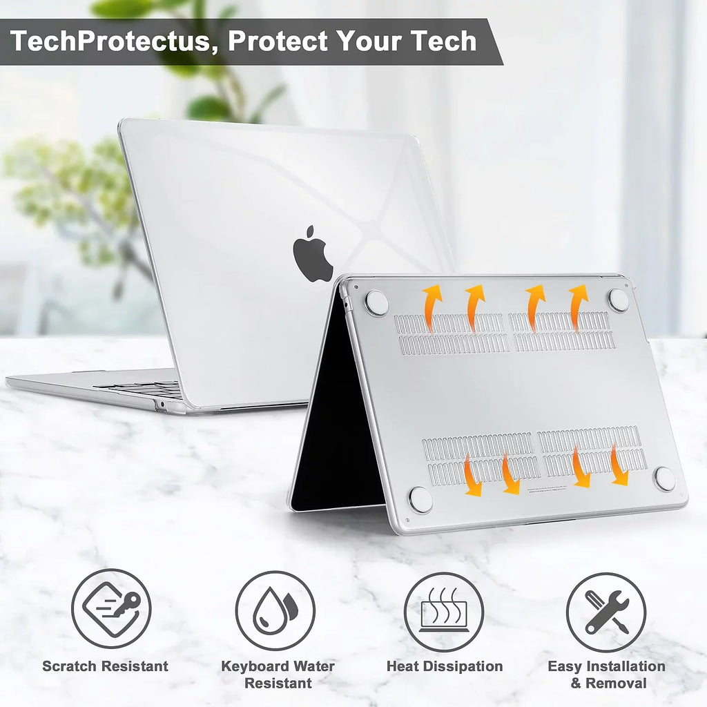 (--K-MA13M2) Shield Crystal Keyboard Laptop Clear with Techprotectus Sleeve Hard-Shell