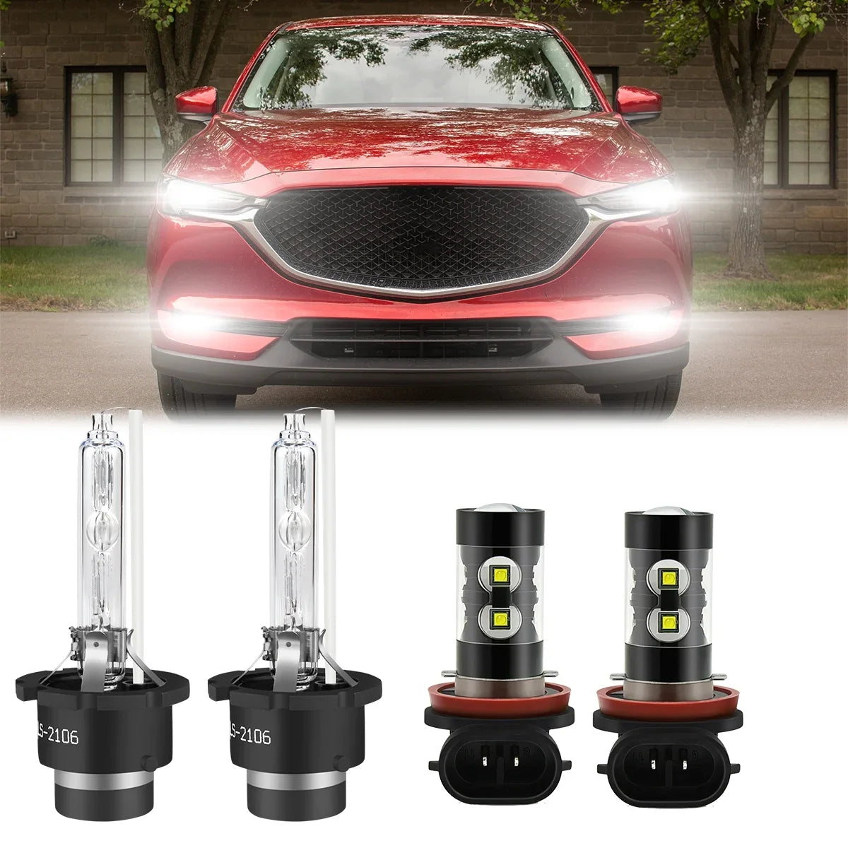 H8 4pcs Lights H11 2018 Fog Headlight D4S Bulbs Led -5 for Mazda