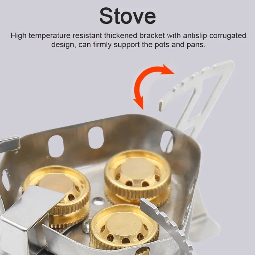 High Valve Cooking Stove, Backpacking Windproof Adjustable for Camping Picnic Tomshoo Gases, 6800W Hiking