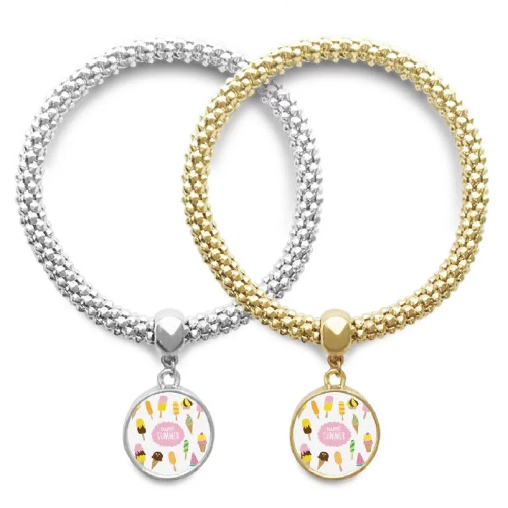 Diverse Bangle Ice Lover Jewelry Summer Pendant Couple Chain Sweet Bracelet