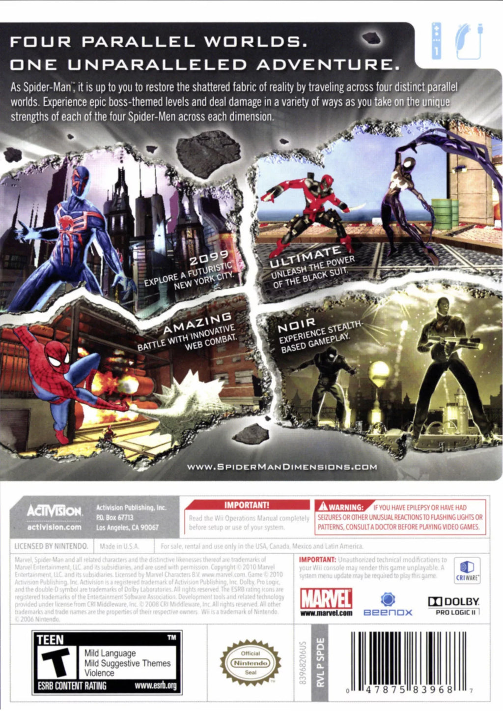 Shattered Dimensions Nintendo Spiderman: | Wii