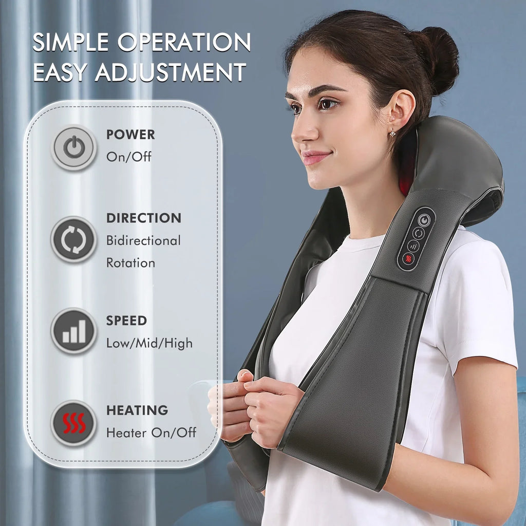Full-body, Neck with Kneading Gray Deep Massager, for Heat Shoulder Massager and