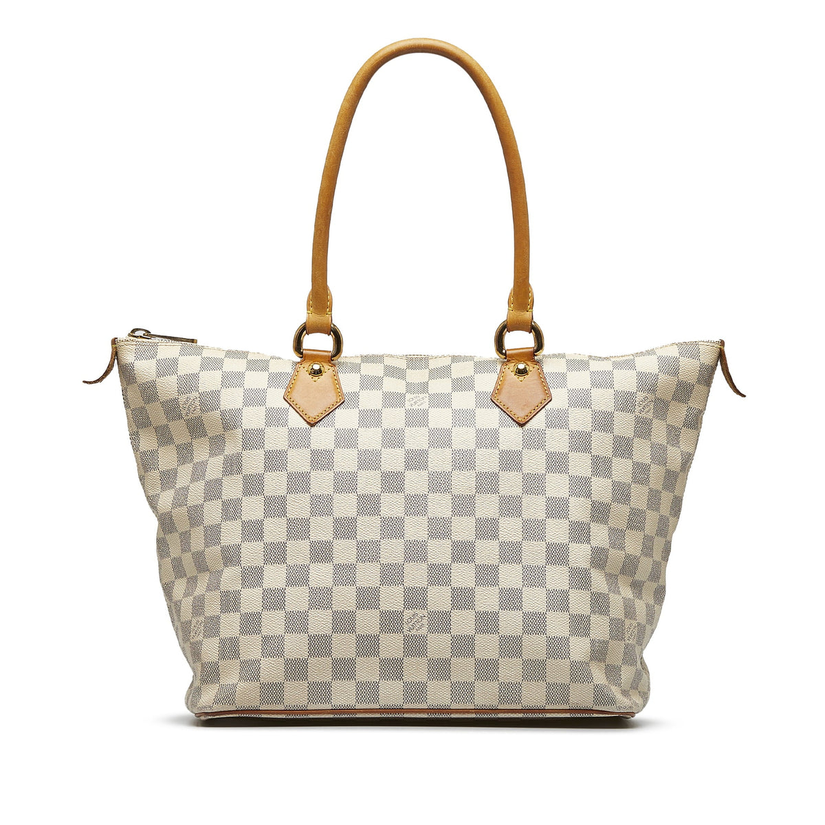 Bag Unisex Vuitton (Good) Azur Tote Louis White Pre-Owned Damier Canvas Authenticated Saleya