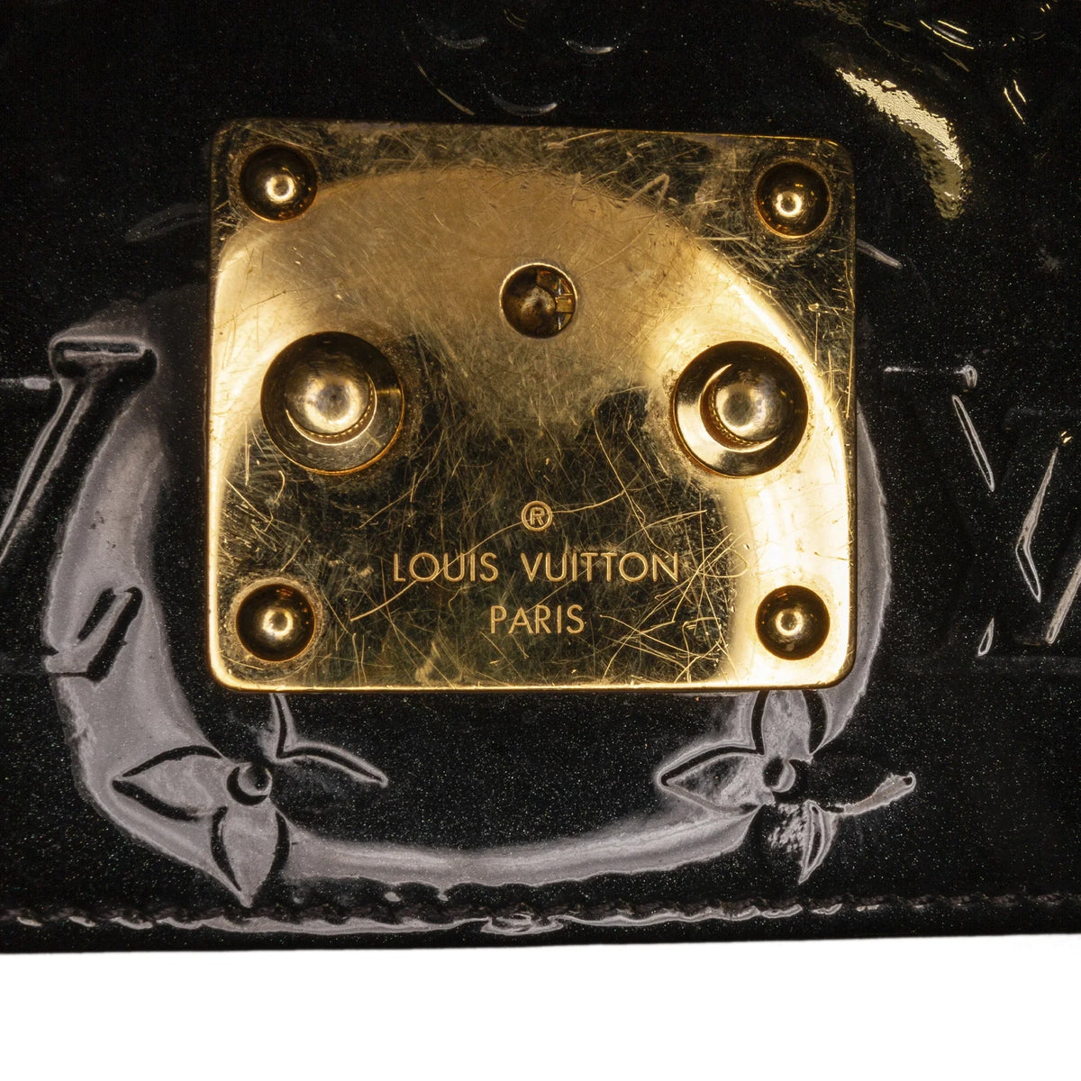 (Good) Authenticated Black Monogram Leather Unisex Vuitton Vernis Crossbody Louis Bag Pre-Owned Wynwood