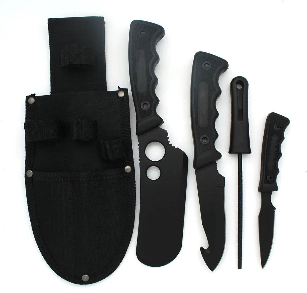 Tactical Eye Set Heavy Duty Snake Black Big Hunting 5PC Game Knife