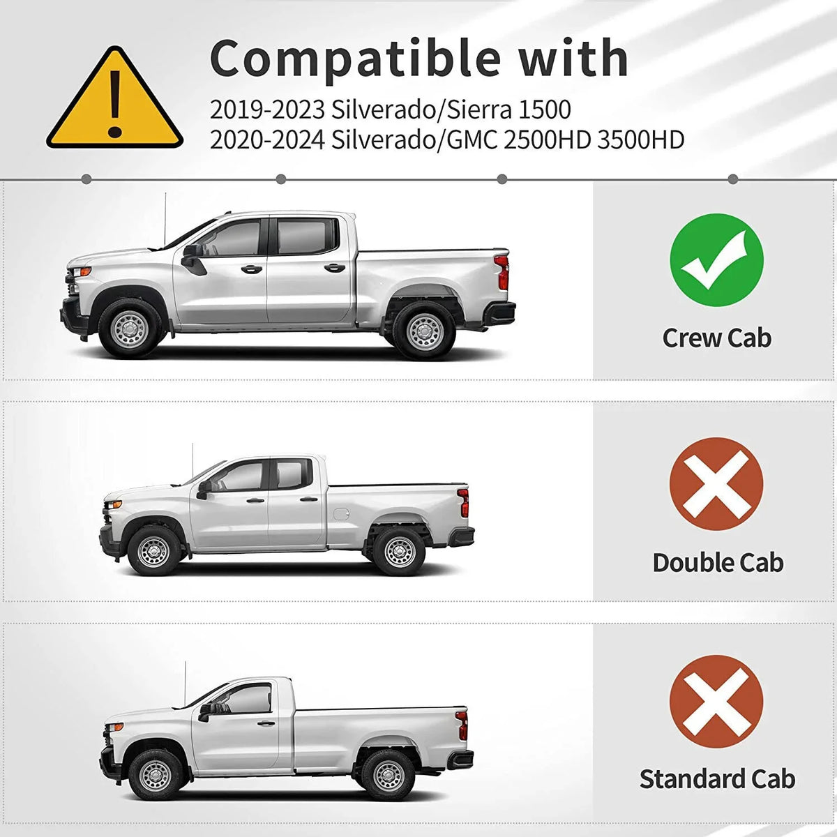 Step 2019-2024 Nerf Side compatible Running Silverado/Sierra Boards inch with Bars 6 Ledkingdomus Cab Crew 1500