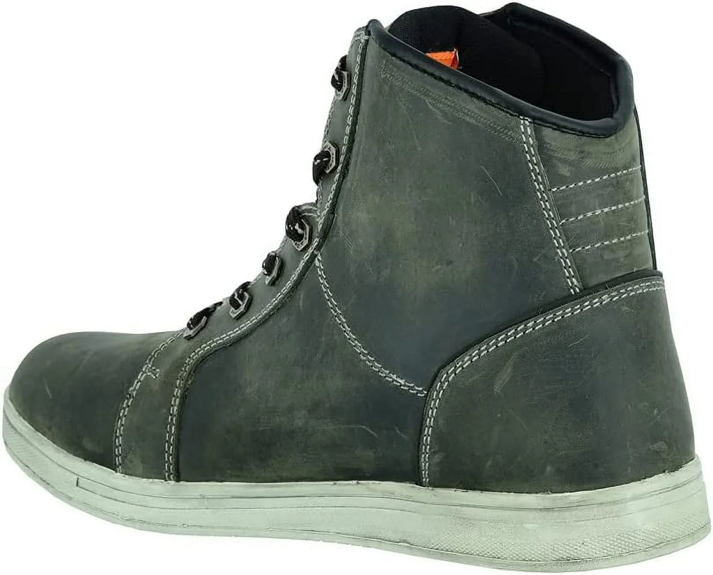with Grain Shoes Boots – Men’s Full Smart Rubber Outsole Leather Lace-up & Closure Motorcycle Daniel Moistureproof Lightweight