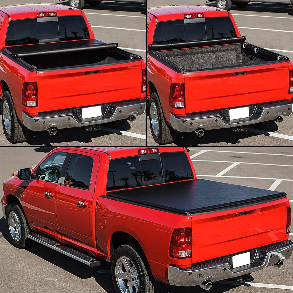 2019 Matte For Vinyl Black 2021 --090 to Roll-up Bed 20 Ford Motoring 5Ft Tonneau Shield Truck Top Ranger Soft Short