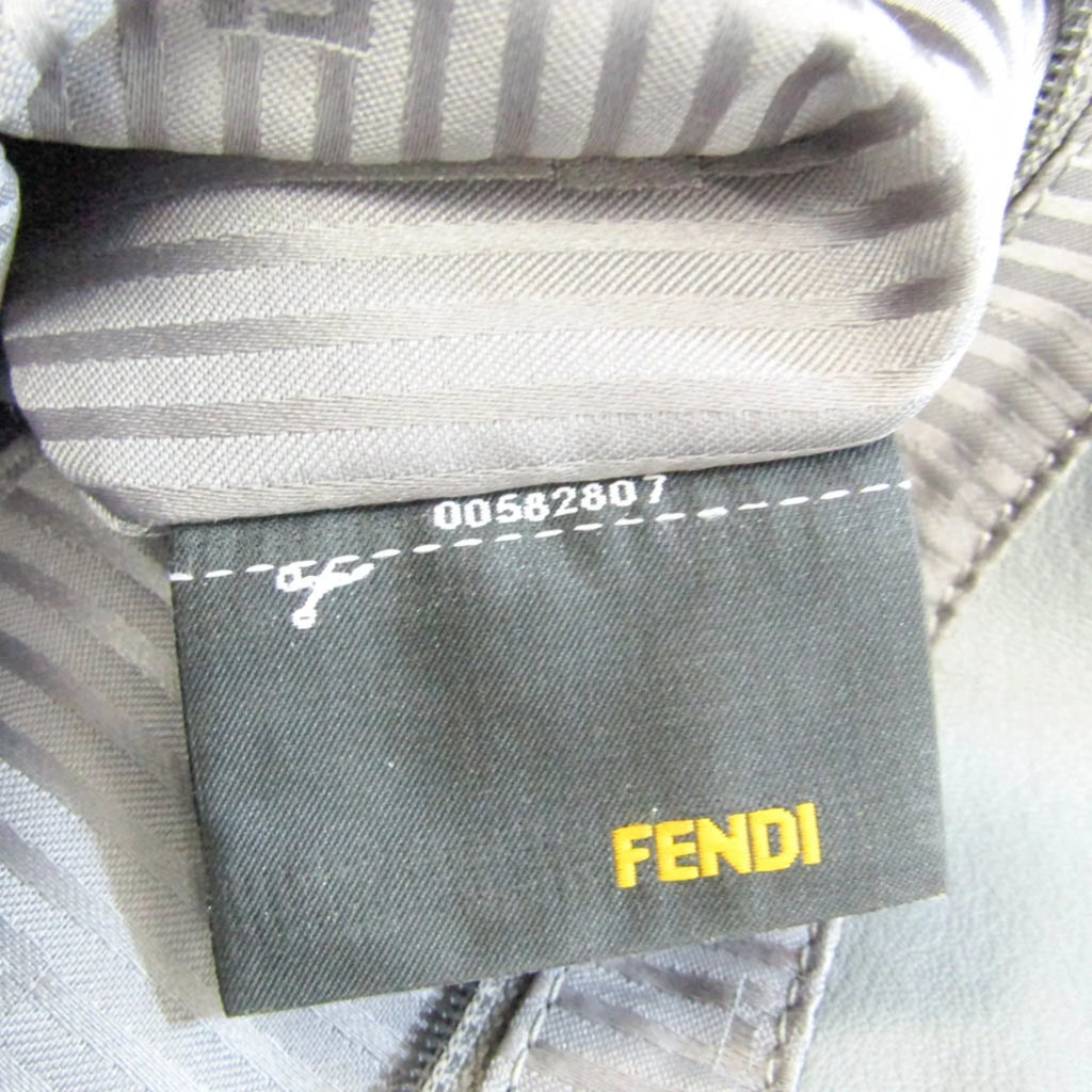 Gray (Good) Women's Leather Big Fendi Bag Mamma 8BR638 Pre-Owned Bucket Shoulder