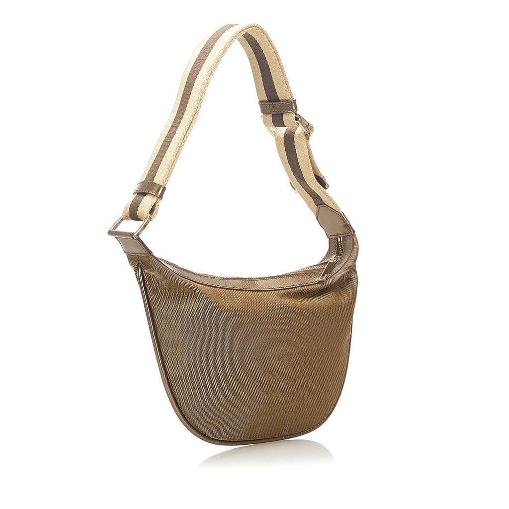 Canvas Fabric Brown Gucci (Good) Bag Shoulder Women Pre-Owned Web