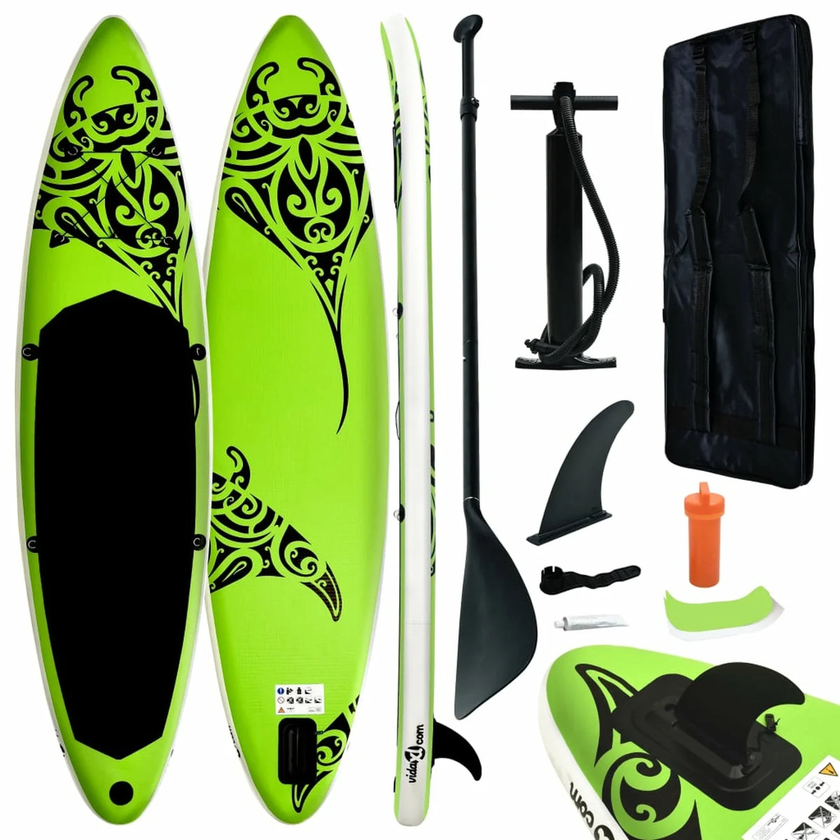 Inflatable Set Paddleboard 120.1"x29.9"x5.9" Green