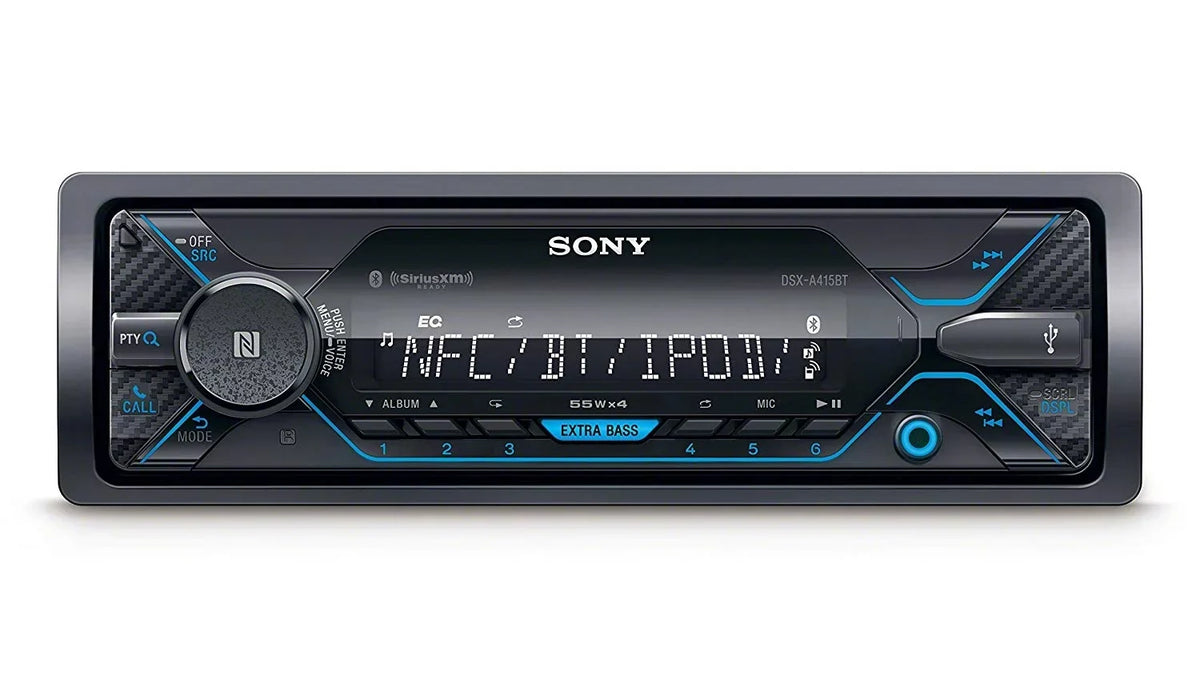 Single Bluetooth Stereo -A415BT Car Inputs In-Dash with Sony 3.5 & Front Receiver Media Auxiliary Digital