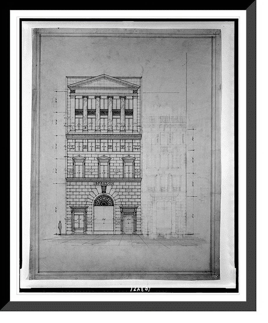 N.W., Saul Washington, North D.C.). Historic for [Two Print, Elevation], 17-7/8" buildings 21-7/8" office building (15th Framed x B.F. Street, Front.