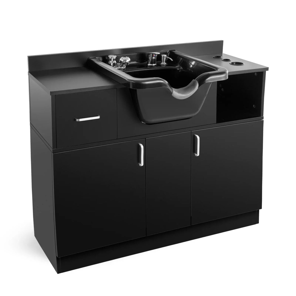 ,Hair Artist Station Salon Trap,Drawer(Black) Hair Beauty Shampoo Holes,P with Backwash Dryer Sink hand