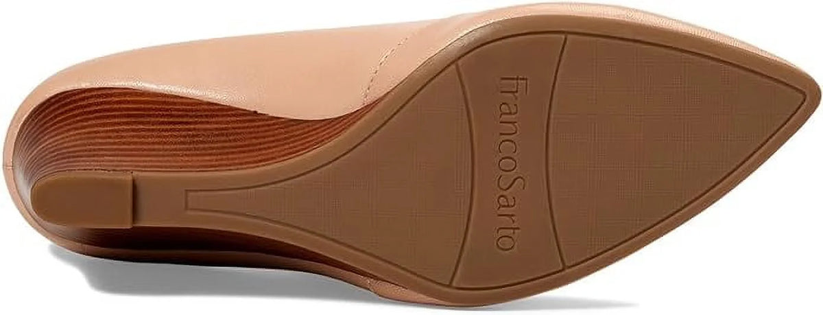 Pump Ballet Leather, Frankie Womens M Franco Toe Wedge Sarto Pointed 11 Beige