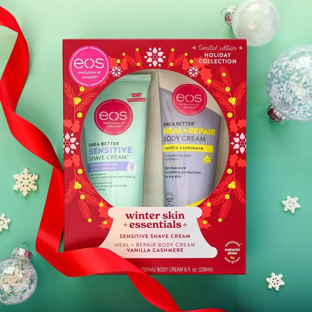 Body Shea Cream (8oz) Essentials, & (7oz) Sensitive 2 Shave Cashmere Skin Holiday Winter Cream Heal/Repair Skin Shea Collection Vanilla Pcs Butter Butter eos