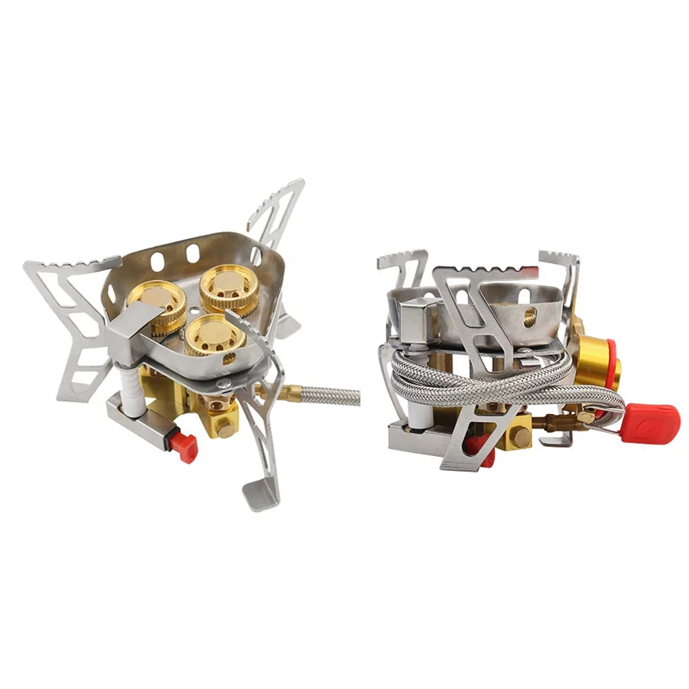 High Valve Cooking Stove, Backpacking Windproof Adjustable for Camping Picnic Tomshoo Gases, 6800W Hiking