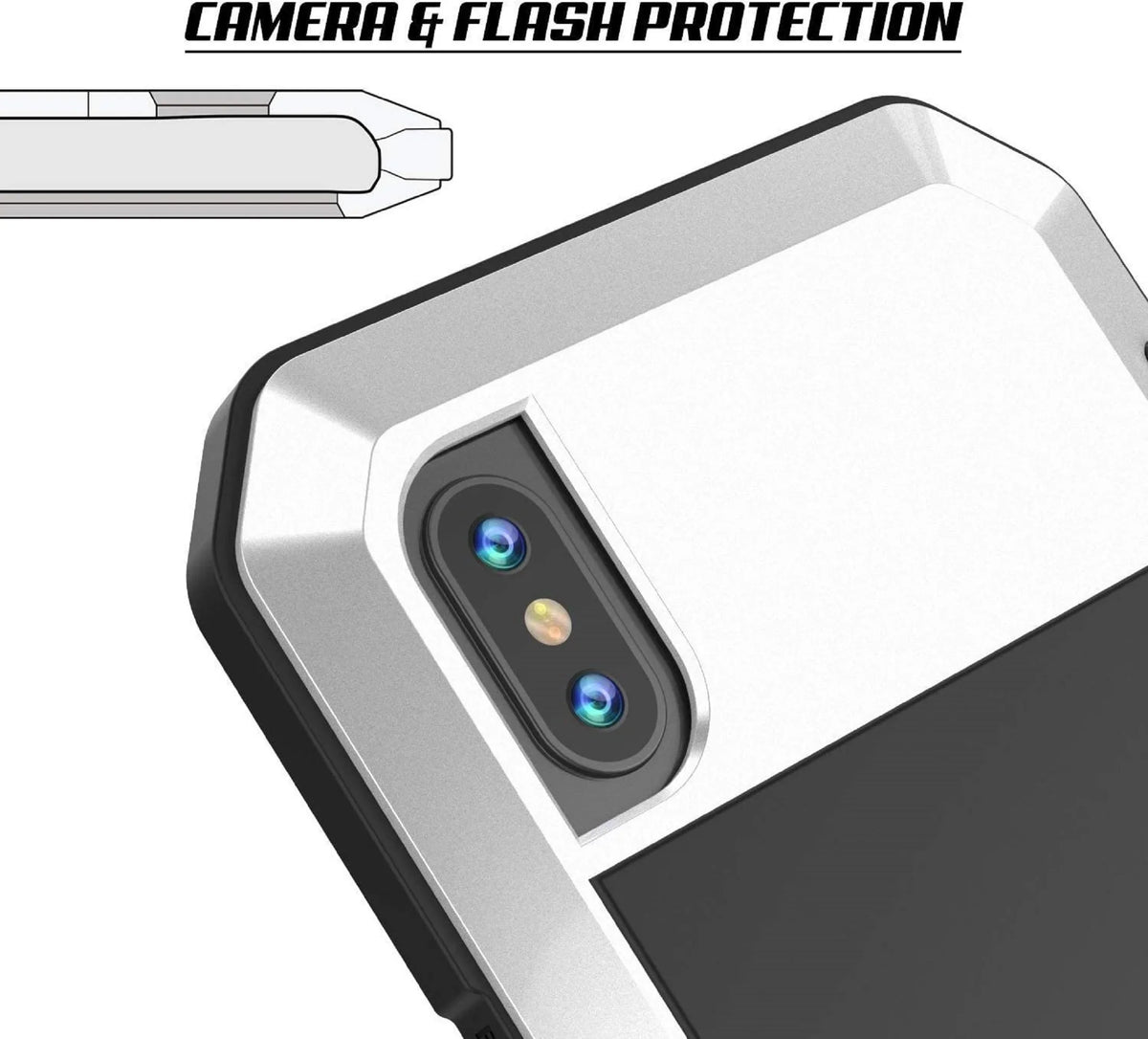 iPhone Grade Duty Case (Silver) Aluminum Protection, Shockproof Gorilla Scratch 6 Rugged Travel Heavy Glass Metal Military and Outdoor Defensive